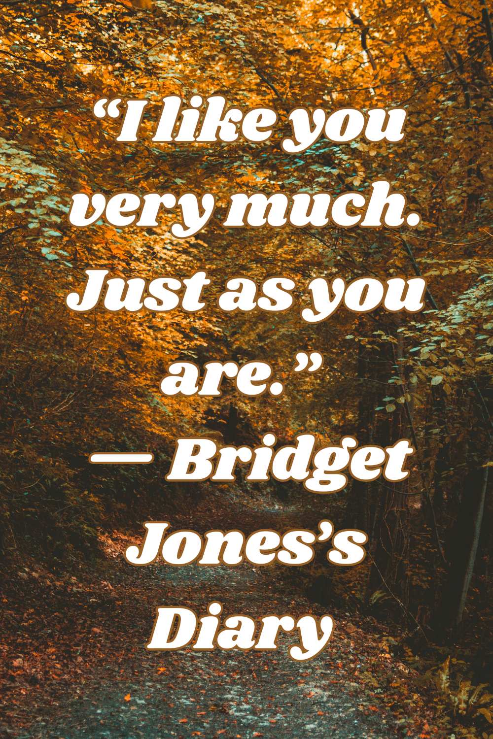 I like you very much, just as you are