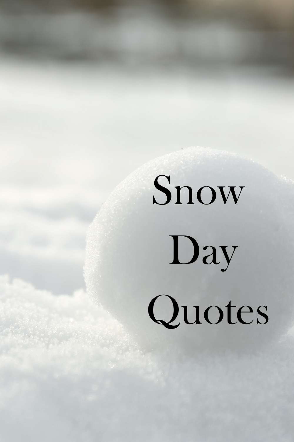 Snow day quotes. Photo of a snowball.
